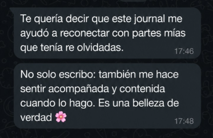 Mensaje real de una lectora sobre el journal (7)