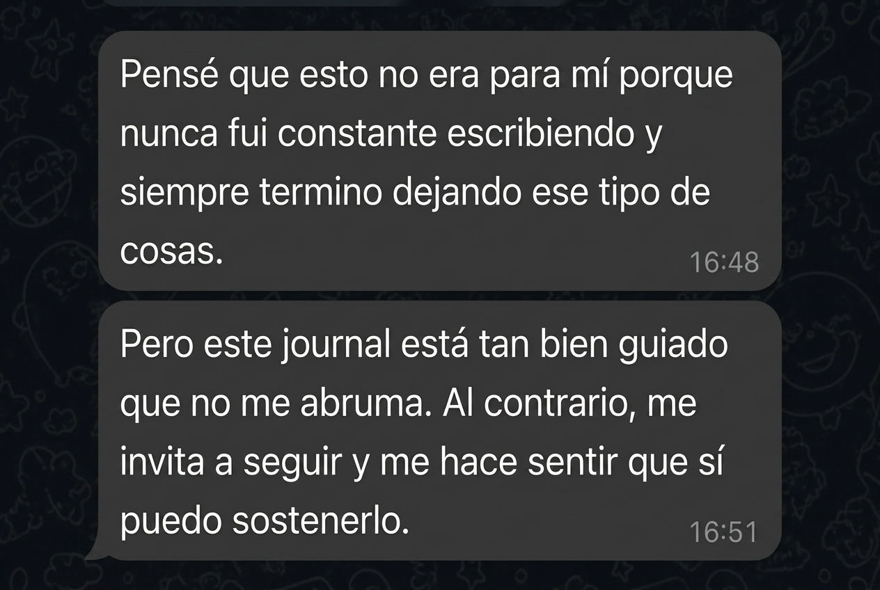 Mensaje real de una lectora sobre el journal (15)